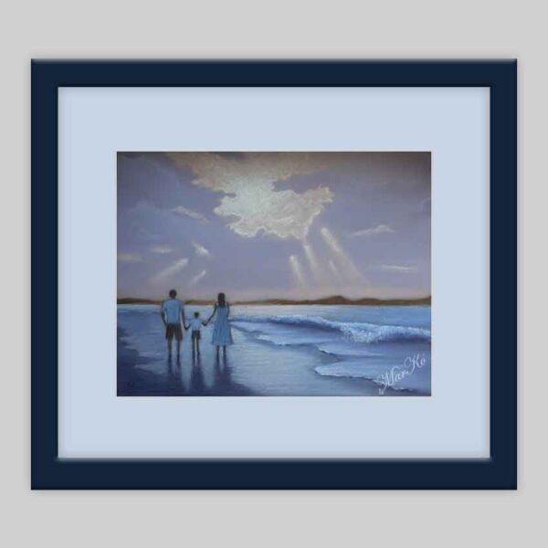 Картина в раме Закат на море